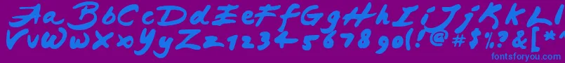 JAPAB   -fontti – siniset fontit violetilla taustalla