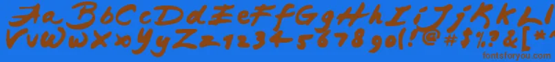 フォントJAPAB    – 茶色の文字が青い背景にあります。