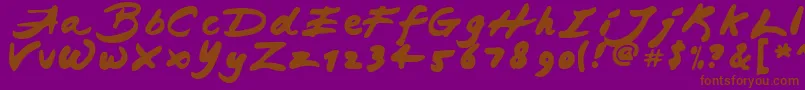 JAPAB   -fontti – ruskeat fontit violetilla taustalla