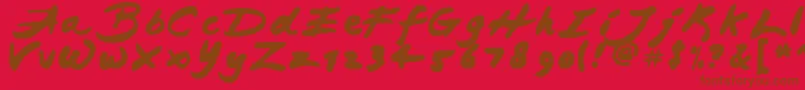 Czcionka JAPAB    – brązowe czcionki na czerwonym tle