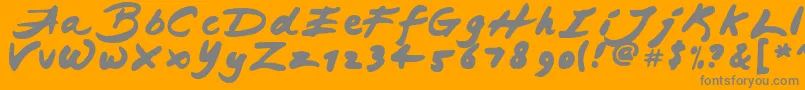 JAPAB   -Schriftart – Graue Schriften auf orangefarbenem Hintergrund