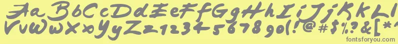 JAPAB   -fontti – harmaat kirjasimet keltaisella taustalla