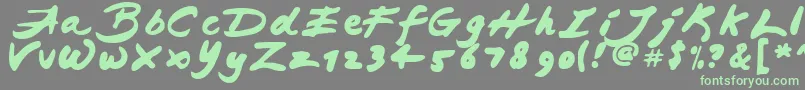 JAPAB   -fontti – vihreät fontit harmaalla taustalla