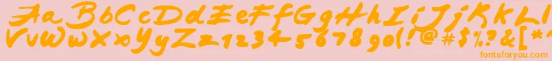 JAPAB   -Schriftart – Orangefarbene Schriften auf rosa Hintergrund