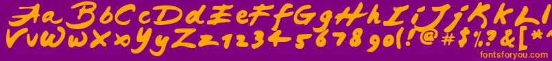 JAPAB   -Schriftart – Orangefarbene Schriften auf violettem Hintergrund