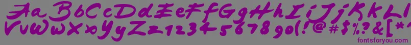 JAPAB   -fontti – violetit fontit harmaalla taustalla