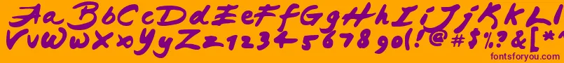 フォントJAPAB    – オレンジの背景に紫のフォント