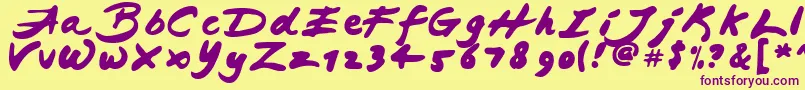 JAPAB    Font – Purple Fonts on Yellow Background