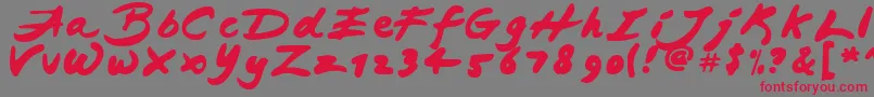 フォントJAPAB    – 赤い文字の灰色の背景