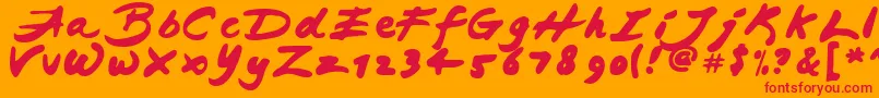 JAPAB    Font – Red Fonts on Orange Background