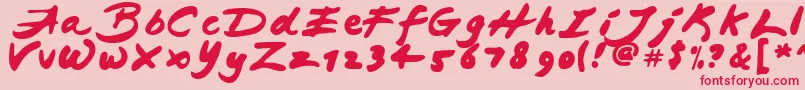 フォントJAPAB    – ピンクの背景に赤い文字