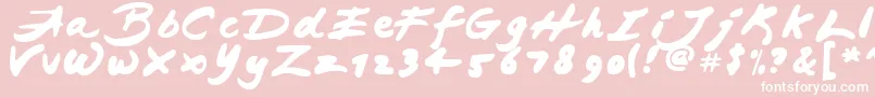 Шрифт JAPAB    – белые шрифты на розовом фоне