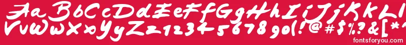 JAPAB   -fontti – valkoiset fontit punaisella taustalla