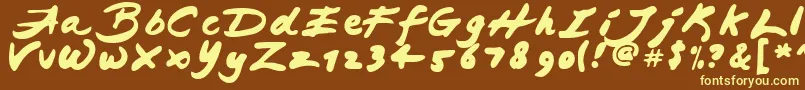 JAPAB   -fontti – keltaiset fontit ruskealla taustalla