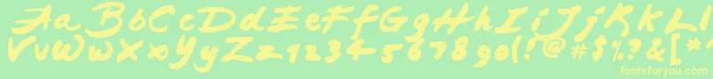 JAPAB   -fontti – keltaiset fontit vihreällä taustalla