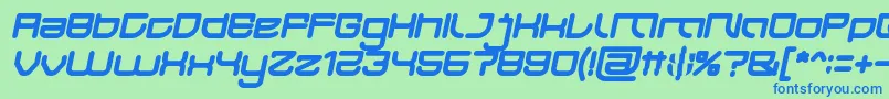 JAPAN Bold Italic Font – Blue Fonts on Green Background