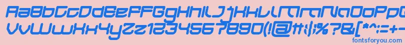 Шрифт JAPAN Bold Italic – синие шрифты на розовом фоне