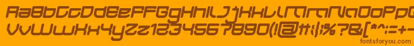 JAPAN Bold Italic-fontti – ruskeat fontit oranssilla taustalla