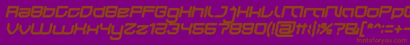 JAPAN Bold Italic-fontti – ruskeat fontit violetilla taustalla