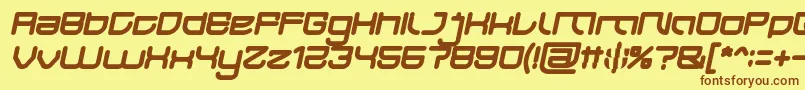 JAPAN Bold Italic-fontti – ruskeat fontit keltaisella taustalla