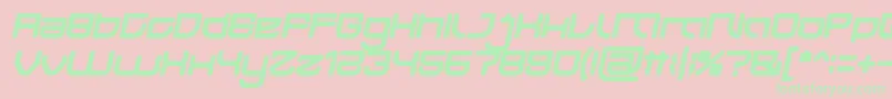 Fonte JAPAN Bold Italic – fontes verdes em um fundo rosa