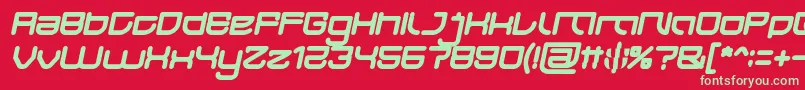 フォントJAPAN Bold Italic – 赤い背景に緑の文字