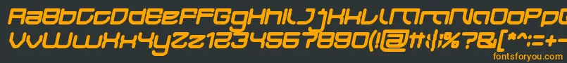 Czcionka JAPAN Bold Italic – pomarańczowe czcionki na czarnym tle