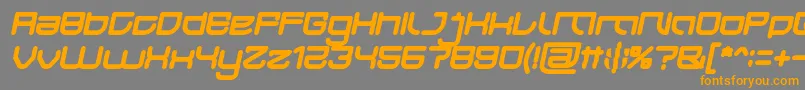 JAPAN Bold Italic-fontti – oranssit fontit harmaalla taustalla