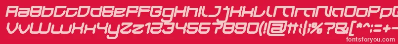 JAPAN Bold Italic-fontti – vaaleanpunaiset fontit punaisella taustalla