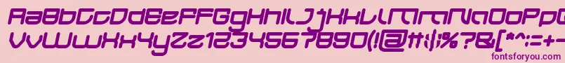 フォントJAPAN Bold Italic – ピンクの背景に紫のフォント