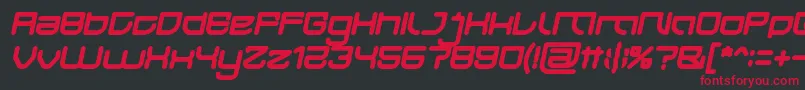 フォントJAPAN Bold Italic – 黒い背景に赤い文字