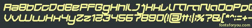 フォントJAPAN Bold Italic – 黒い背景に黄色の文字