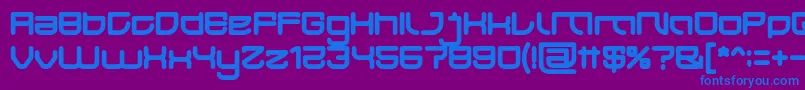 フォントJAPAN Bold – 紫色の背景に青い文字