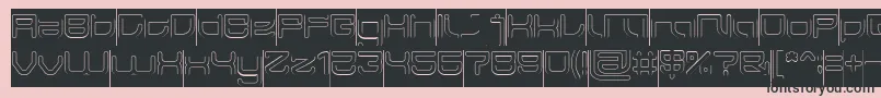 JAPAN Hollow Inverse-Schriftart – Schwarze Schriften auf rosa Hintergrund
