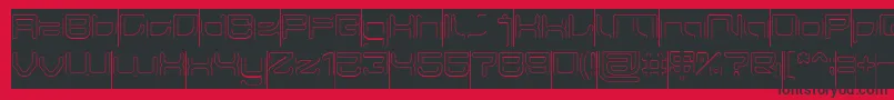 フォントJAPAN Hollow Inverse – 赤い背景に黒い文字