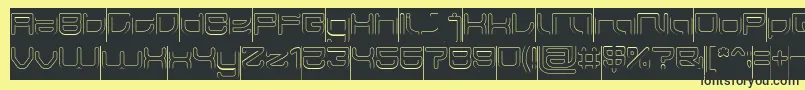 JAPAN Hollow Inverse Font – Black Fonts on Yellow Background