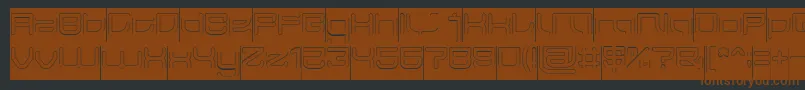 Шрифт JAPAN Hollow Inverse – коричневые шрифты на чёрном фоне