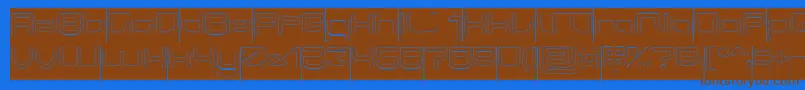 Fonte JAPAN Hollow Inverse – fontes marrons em um fundo azul