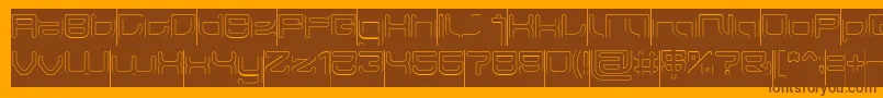 JAPAN Hollow Inverseフォントについての詳細 フォントJAPAN Hollow Inverse – オレンジの背景に茶色のフォント