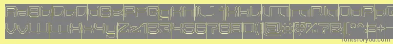 JAPAN Hollow Inverse Font – Gray Fonts on Yellow Background