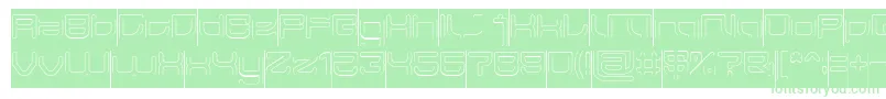 フォントJAPAN Hollow Inverse – 白い背景に緑のフォント