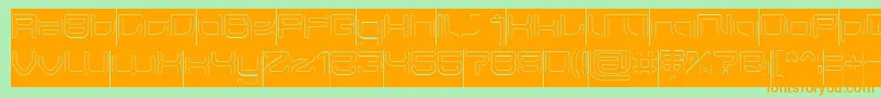 JAPAN Hollow Inverse Font – Orange Fonts on Green Background