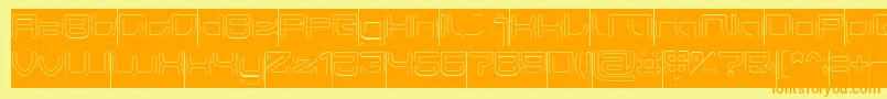 JAPAN Hollow Inverse Font – Orange Fonts on Yellow Background