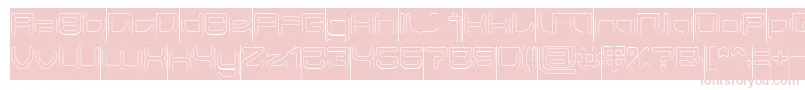 JAPAN Hollow Inverse-Schriftart – Rosa Schriften auf weißem Hintergrund