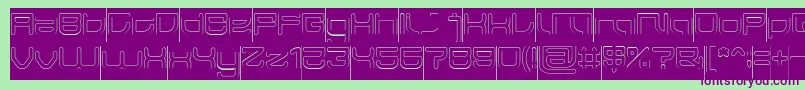 JAPAN Hollow Inverse Font – Purple Fonts on Green Background