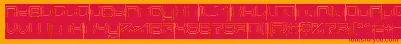 JAPAN Hollow Inverse Font – Red Fonts on Orange Background
