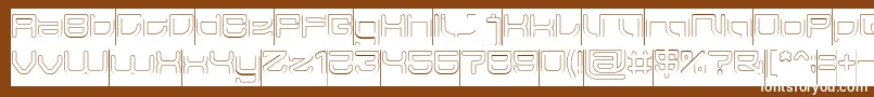 JAPAN Hollow Inverse Font – White Fonts on Brown Background