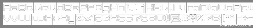 フォントJAPAN Hollow Inverse – 灰色の背景に白い文字