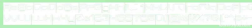 フォントJAPAN Hollow Inverse – 緑の背景に白い文字