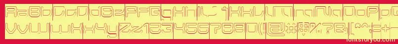 JAPAN Hollow Inverse Font – Yellow Fonts on Red Background